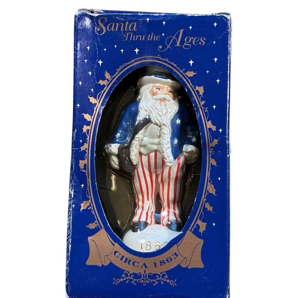Uncle Sam Fireworks Patriotic July 4th Tree Xmas Ornament Santa Thru Ages 90s